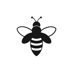 Bee Icon Vector Illustration – Cartoon, Clipart & Line Art Design on White Background, High-quality bee icon vector illustration in cartoon, clipart, and line art style on a white background.