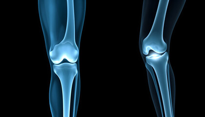 Knee joint x-ray ap and lateral view, Early degenerative osteoarthritis , with white tonespng