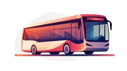 Modern Bus Illustration with Sleek Design and Vibrant Colors for Transportation Urban Mobility