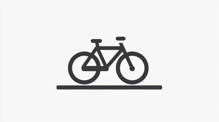 Fototapeta premium Minimalist Bicycle Icon on White Background Simple Clean Design for Websites Apps and Pres