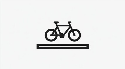 Fototapeta premium Minimalist Bicycle Icon on a Pathway Simple Design for Transportation Cycling and EcoFriend