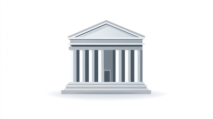 Obraz premium Classical Architecture Illustration with Pillars and Pediment for Design Projects