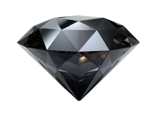 Black Diamond Gemstone  Isolated on White Background as Transparent. PNG. AI GENERATED