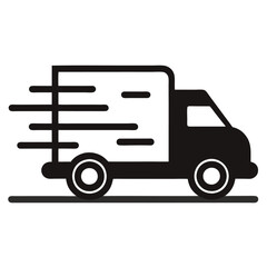 Fast Delivery Truck Vector Illustration – Cartoon, Clipart & Line Art Design, Fast delivery truck vector illustration in cartoon, clipart, and line art style on a white background.