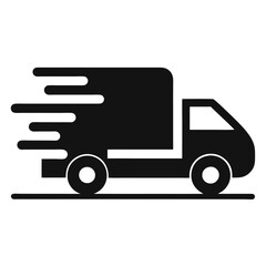 Fast Delivery Truck Vector Illustration – Cartoon, Clipart & Line Art Design, Fast delivery truck vector illustration in cartoon, clipart, and line art style on a white background.