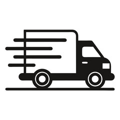 Fast Delivery Truck Vector Illustration – Cartoon, Clipart & Line Art Design, Fast delivery truck vector illustration in cartoon, clipart, and line art style on a white background.