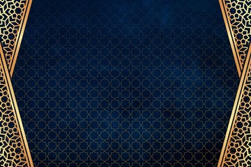 Abstract dark blue luxury background with seamless elegant patterns. vintage background. Eid Mubarak and Islamic concept background.