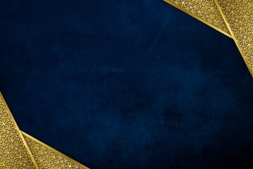 Abstract dark blue luxury background with gold patterns. elegant gold design. vintage background.