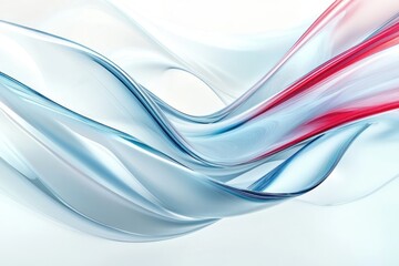 Obraz premium Abstract flowing waves in blue and red tones on a white background