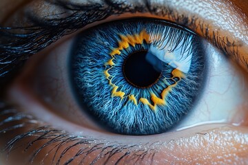 Exploring the intricate details of a macro shot of an eye with vibrant colors