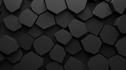 Fototapeta premium Explore the sleek appeal of a dark hexagon background with modern geometric patterns and textures, enhancing your design.