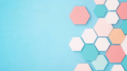 Experience the blend of modern design with abstract hexagons, highlighting the intersection of medicine and science.