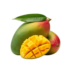 ripe mango isolated on transparent background