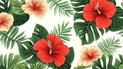 A stylish floral design that brings summer vibes with its minimalistic tropical feel and fresh clean background.