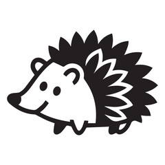 illustration of hedgehog on white