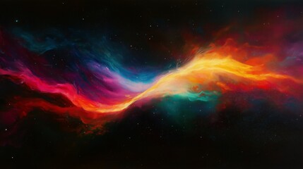 Obraz premium Cosmic nebula vibrant colors space art. AI generated