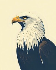 Obraz premium illustration vectorielle du portrait d'une pygargue à tête blanche de profile