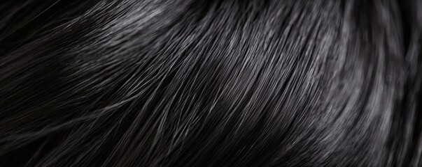 Naklejka premium Close up view showcasing the detail of dark fur texture