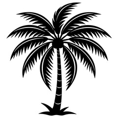 Obraz premium Coconut Palm Tree Icon – Simple Style Vector Illustration, Clipart & Line Art Design, Coconut palm tree icon in a simple style, perfect vector clipart for tropical-themed designs.