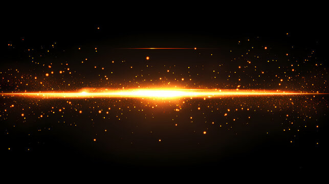Glowing fiery abstract light particles with cosmic energy and sparkling orange flames. Fiery Brilliance. Illustration