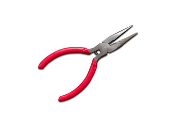 red pliers isolated on white background