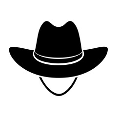 Country Western Cowboy Leather Hat, Texas Sheriff Hat Silhouette Vector Clipart Design, Texas Sheriff Hat silhouette vector design perfect for country western-themed graphics.