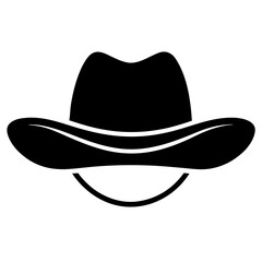 Country Western Cowboy Leather Hat, Texas Sheriff Hat Silhouette Vector Clipart Design, Texas Sheriff Hat silhouette vector design perfect for country western-themed graphics.