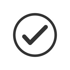 シンプルなモノクロ線画チェックマークベクターアイコン © yonaga aim