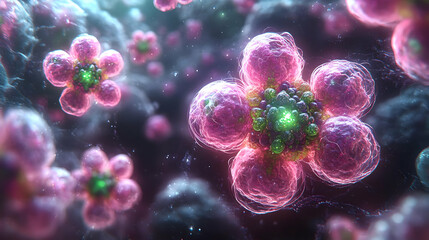 Abstract Microscopic Floral Cells