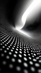 Abstract Black And White Dot Tunnel Design
