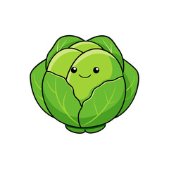 Brussels Sprout Vector Illustration - Cartoons, Clipart, Line Art Design, Brussels sprout vector illustration, cartoon, clipart, and line art design with white background