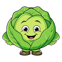 Brussels Sprout Vector Illustration - Cartoons, Clipart, Line Art Design, Brussels sprout vector illustration, cartoon, clipart, and line art design with white background