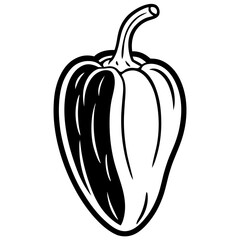 Vector Habanero Illustration - Cartoon, Clipart, and Line Art Design with White Background, High-quality vector habanero design in cartoon, clipart, and line art styles with a white background