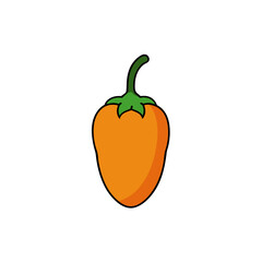 Vector Habanero Illustration - Cartoon, Clipart, and Line Art Design with White Background, High-quality vector habanero design in cartoon, clipart, and line art styles with a white background