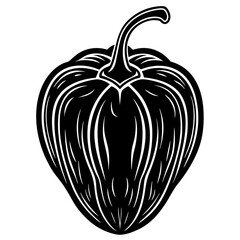 Vector Habanero Illustration - Cartoon, Clipart, and Line Art Design with White Background, High-quality vector habanero design in cartoon, clipart, and line art styles with a white background