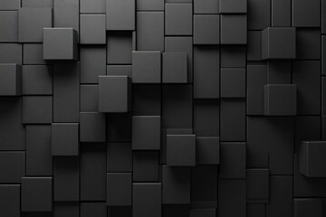 Abstract dark gray square blocks wall background