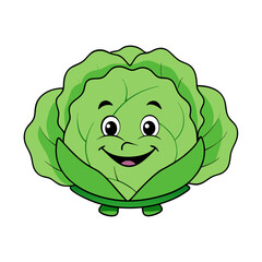 Vector Cabbage Silhouette Illustration with White Background – Clipart, Cartoon, Line Art, Fresh vector cabbage silhouette design perfect for food and nature-themed graphics.