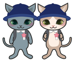 小学校へ入学する猫のキャラクター