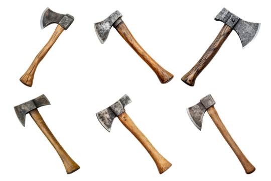 Six Hand Forged Axes Rustic Elegance Sharp Tools Woodworking