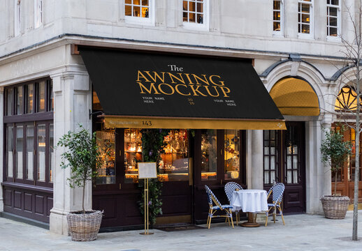 Restaurant Awning Mockup