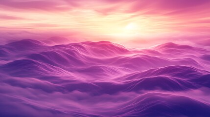 Purple Sunrise Mountain Landscape