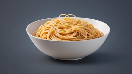 A bowl of cooked spaghetti noodles on a dark background perfect for culinary and food photogra