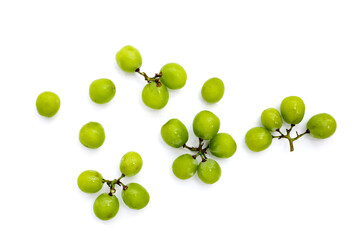 Shine muscat grape on white background.