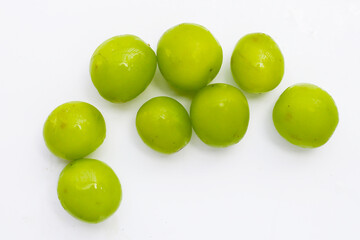 Shine muscat grape on white background.