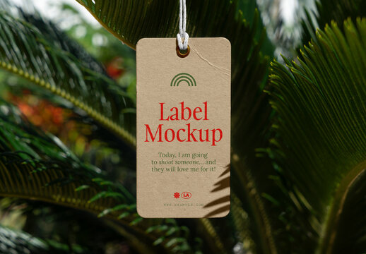 Front View Hanging Label Mockup
