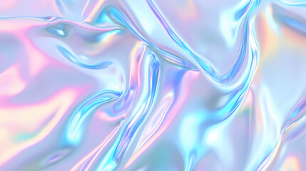 Fototapeta premium Silver iridescent, hologram rainbow foil texture background. Frosted Glow. Illustration