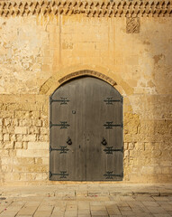 Old Wooden Gate in the Old Town of Mdina Malta