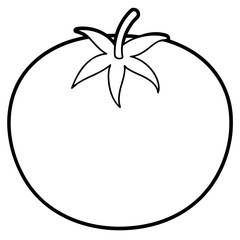 Vector Tomato Illustration with White Background – Clipart, Cartoons, Line Art Design,  Create a vibrant tomato vector illustration for your projects with a white background