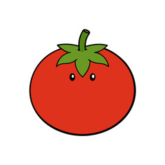 Vector Tomato Illustration with White Background &ndash; Clipart, Cartoons, Line Art Design,  Create a vibrant tomato vector illustration for your projects with a white background