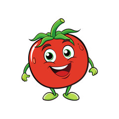 Vector Tomato Illustration with White Background – Clipart, Cartoons, Line Art Design,  Create a vibrant tomato vector illustration for your projects with a white background